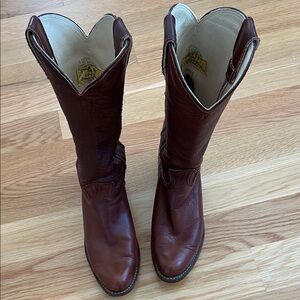 Vintage Stewart Boot Co Handmade Brown Leather Cowboy Boots Women’s 8.5D USA